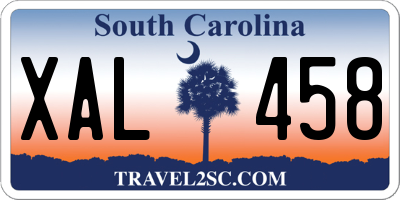 SC license plate XAL458