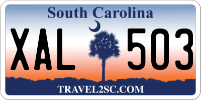 SC license plate XAL503