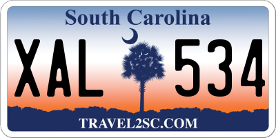 SC license plate XAL534