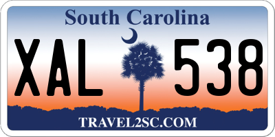 SC license plate XAL538