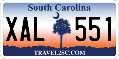 SC license plate XAL551