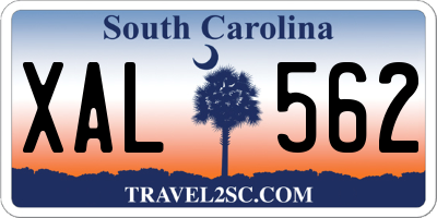 SC license plate XAL562