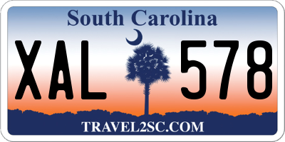 SC license plate XAL578