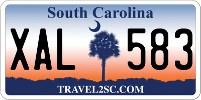 SC license plate XAL583
