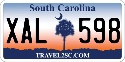 SC license plate XAL598