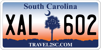 SC license plate XAL602