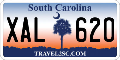 SC license plate XAL620