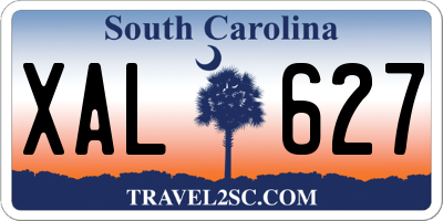 SC license plate XAL627