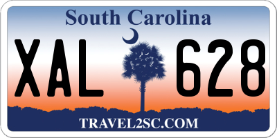 SC license plate XAL628