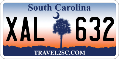 SC license plate XAL632