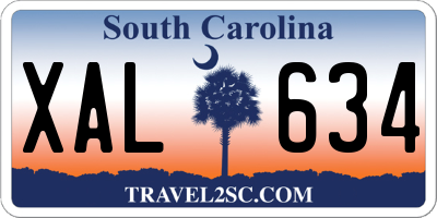 SC license plate XAL634