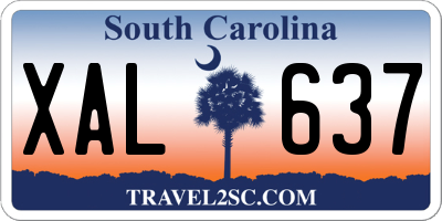 SC license plate XAL637