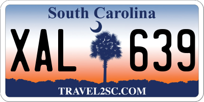 SC license plate XAL639