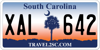 SC license plate XAL642
