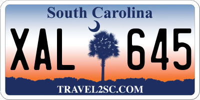SC license plate XAL645