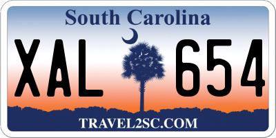 SC license plate XAL654