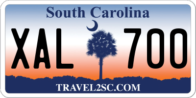 SC license plate XAL700