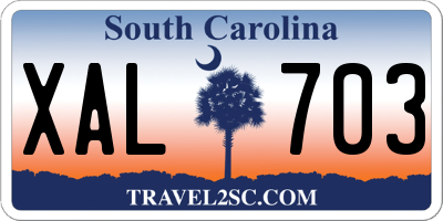 SC license plate XAL703