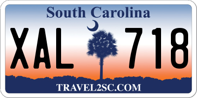 SC license plate XAL718