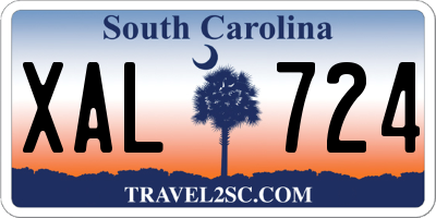 SC license plate XAL724