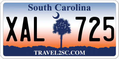 SC license plate XAL725