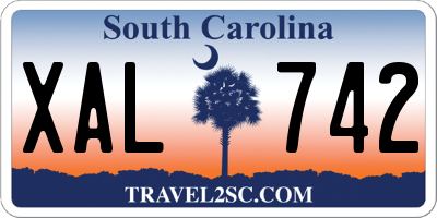 SC license plate XAL742