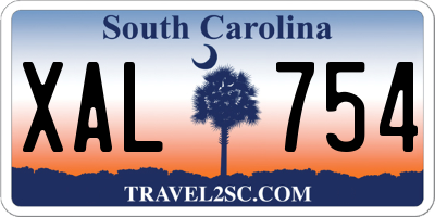 SC license plate XAL754