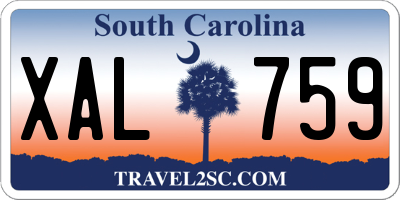 SC license plate XAL759