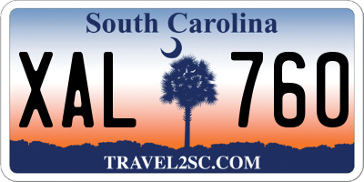 SC license plate XAL760