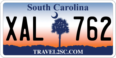 SC license plate XAL762