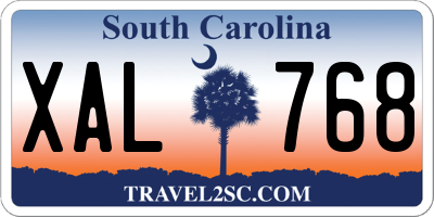 SC license plate XAL768