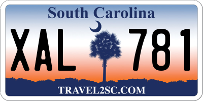 SC license plate XAL781