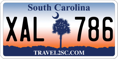 SC license plate XAL786