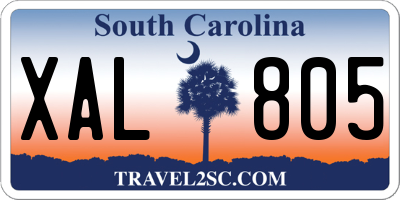 SC license plate XAL805