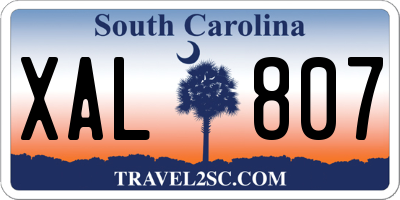 SC license plate XAL807