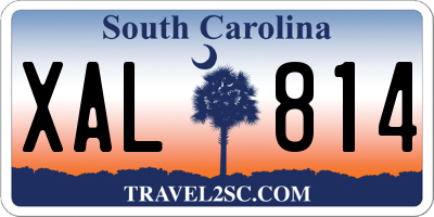 SC license plate XAL814