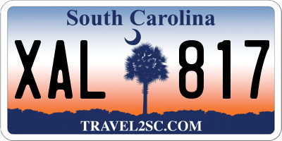 SC license plate XAL817