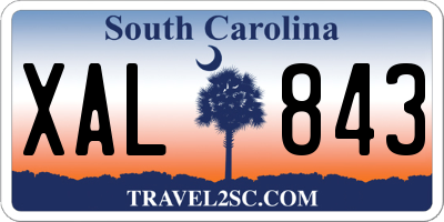 SC license plate XAL843