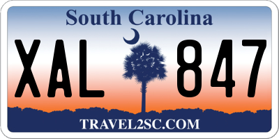 SC license plate XAL847