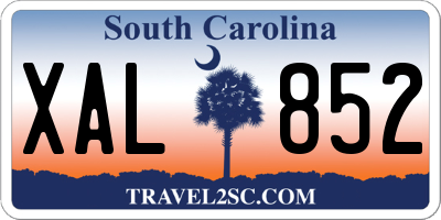 SC license plate XAL852