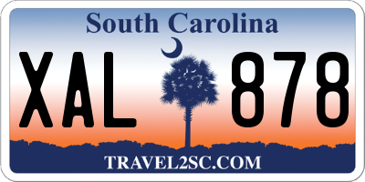 SC license plate XAL878