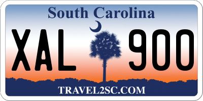 SC license plate XAL900