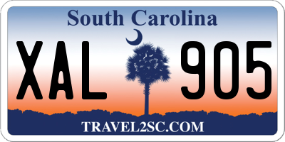 SC license plate XAL905