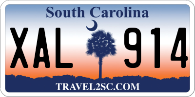 SC license plate XAL914