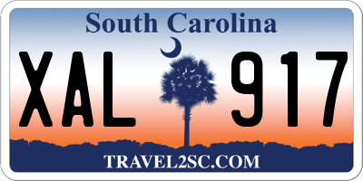 SC license plate XAL917