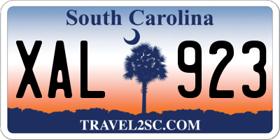 SC license plate XAL923