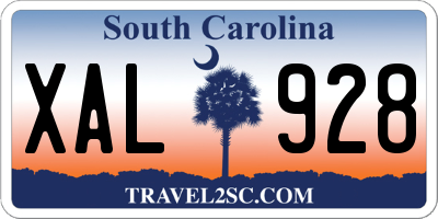 SC license plate XAL928