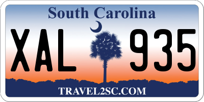 SC license plate XAL935