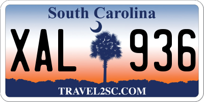 SC license plate XAL936