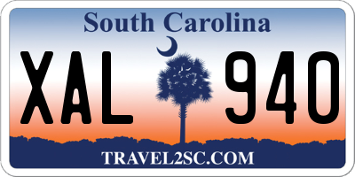 SC license plate XAL940